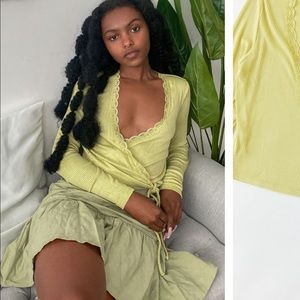 UO Ribbed Lace Trim Top